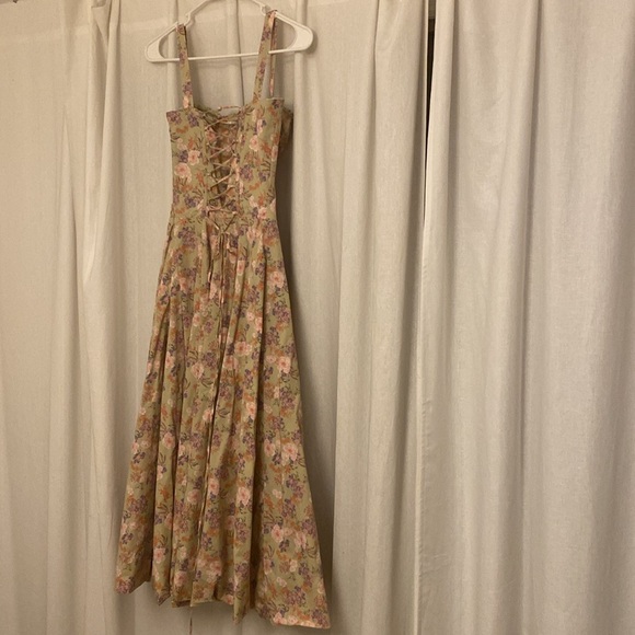 CARMEN - PEONY PRINT BUSTIER SUNDRESS - US SIZE SMALL - Picture 6 of 7